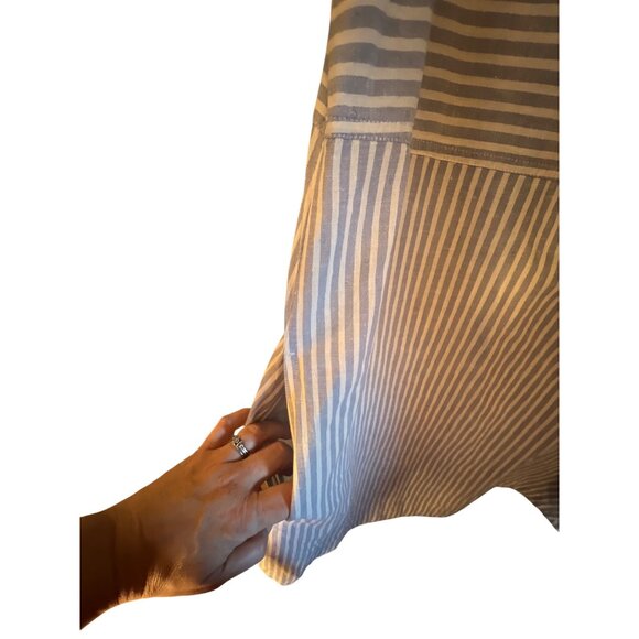 Eileen Fisher Sleeveless Striped Dress M Hemp & Cotton Blend Blue/White - Picture 3 of 6